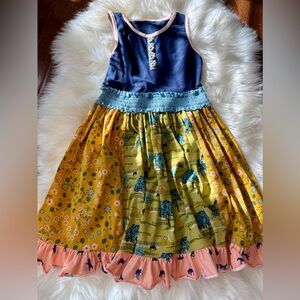Matilda Jane Blue and Yellow Country Horse Kids Dress - See photos for sizing